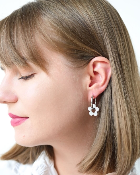 Kolczyki koła MINI kwiatki brokatowe, Polimery Jewellery 2.jpg